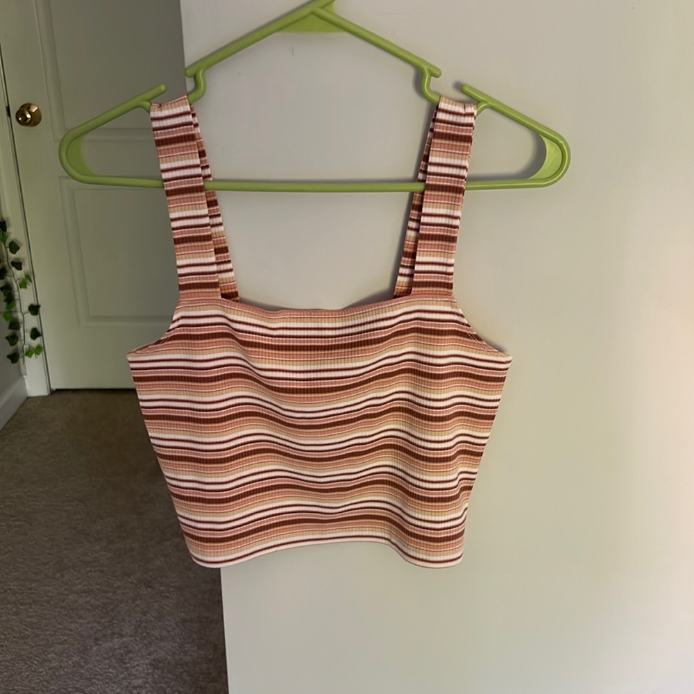 american eagle cropped striped tank top